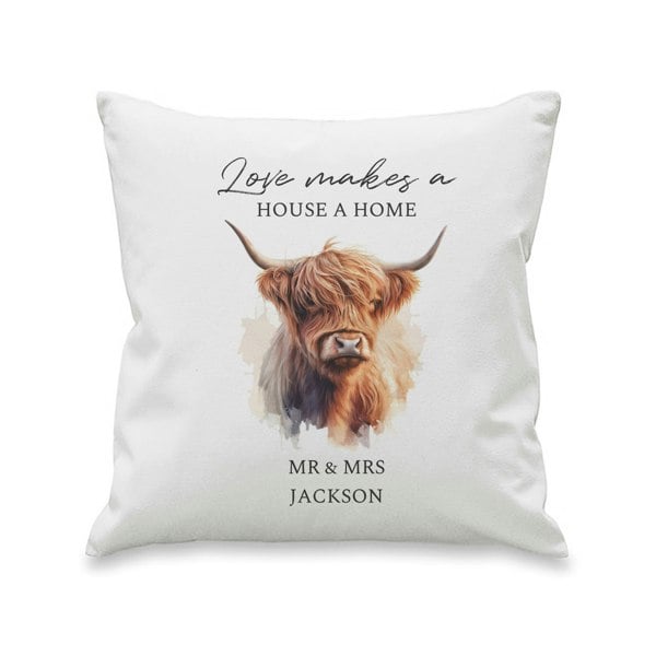 Personalised Memento Company Personalised Highland Cow Cushion