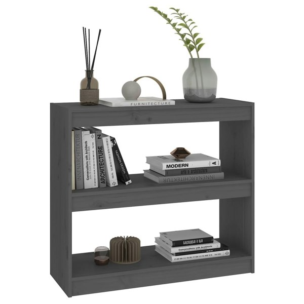Berkfield Book Cabinet/Room Divider Grey 80x30x71.5 cm Solid Wood Pine