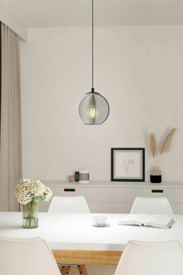 EGLO Ariscani Smoked Glass Single Pendant