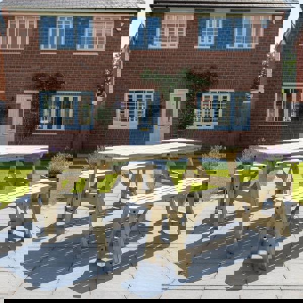 Arbor Garden Solutions Victoria Rounded Space Saving Picnic Table and Benches Set