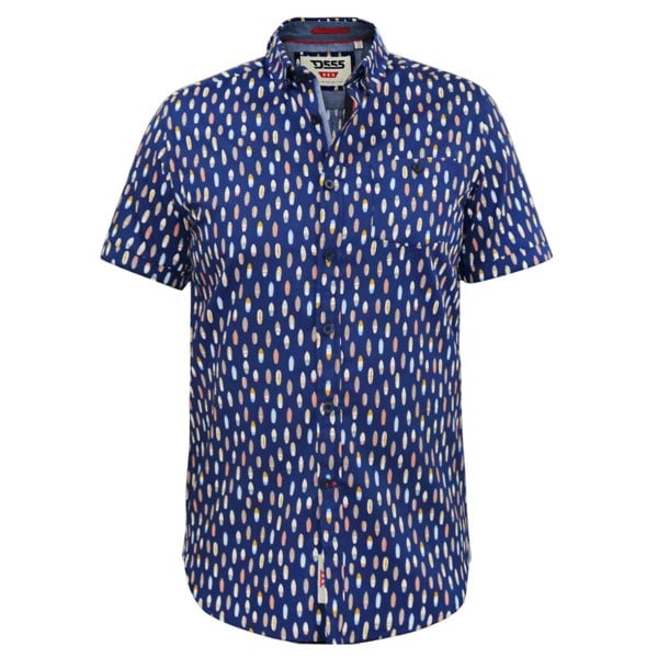 Duke Mens D555 Hackford Short-Sleeved Shirt - Navy