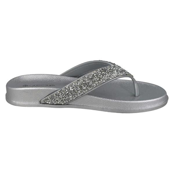 Spot On Ladies Spot On Glittery Toepost Flip Flops F00246
