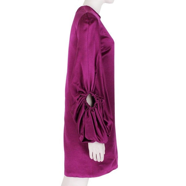 Alexander McQueen luxurious silk satin tunic dress in a rich byzantium purple