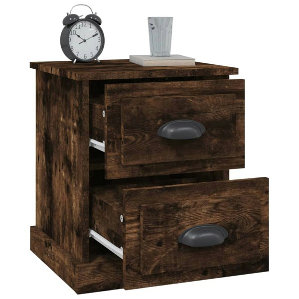 Berkfield Bedside Cabinet Smoked Oak 39x39x47.5 cm Engineered Wood