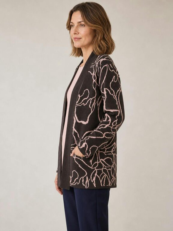 TIGI Squiggle Jacquard Cardigan