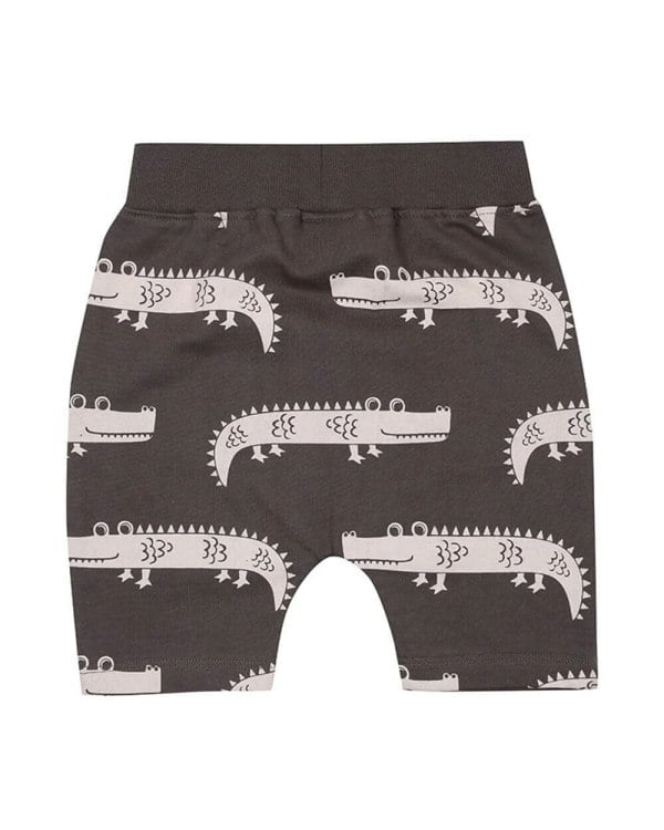 organic cotton Grey Crocodile Print Shorts - image 5