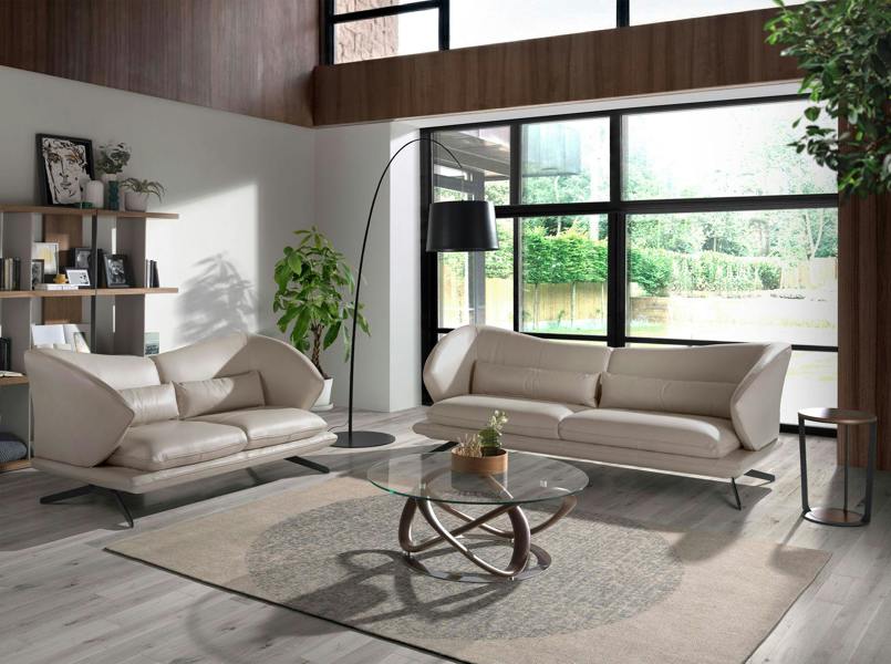 Angel Cerdá Round coffee table tempered glass, walnut and chrome-plated steel 2064