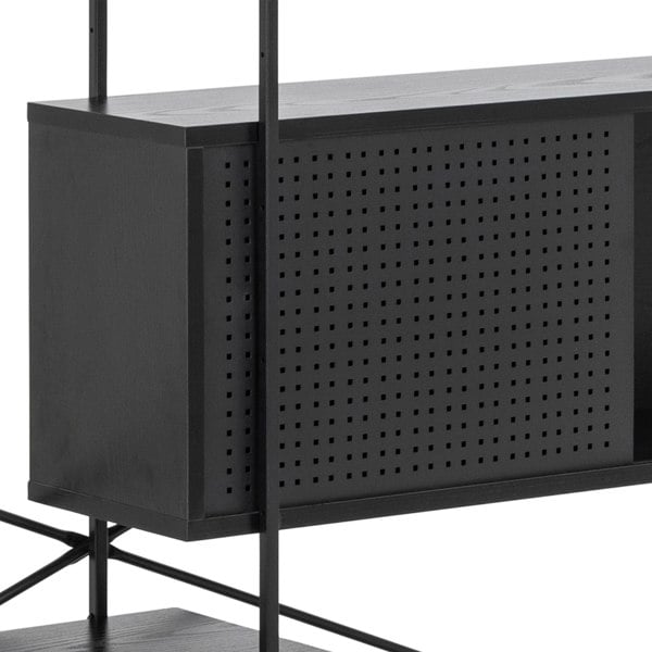 Furniture To Go Angus Bookcase with 1 Sliding Door & 5 Shelves in Black