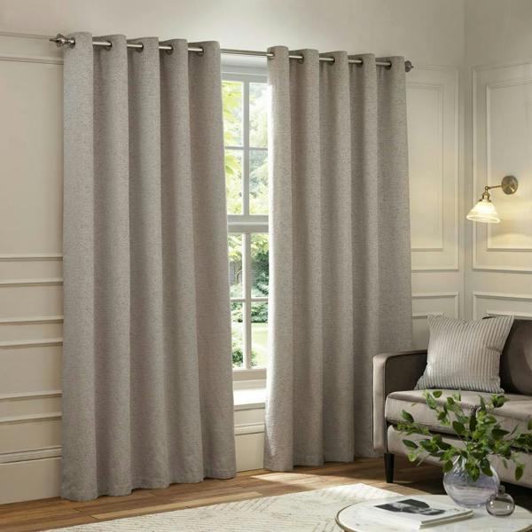 Paoletti New Galaxy Chenille Eyelet Curtains - Silver