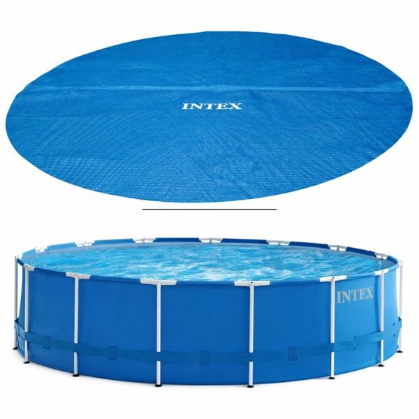 Intex 10FT Metal Frame Swimming Pool With Filter Pump and Solar Cover