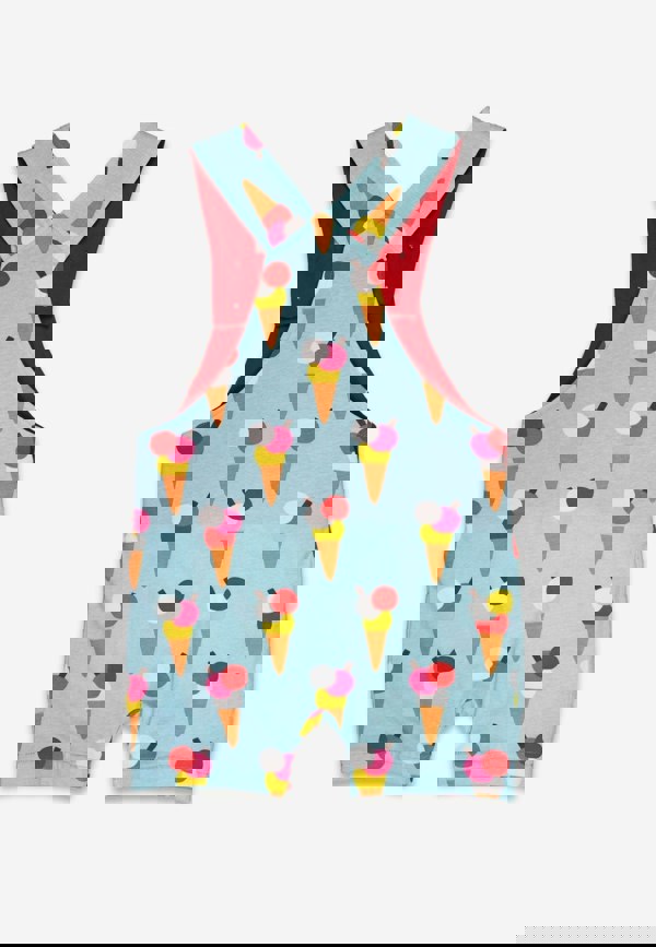 Organic Ice Cream Cones Print Dungaree Shorts - Toby Tiger