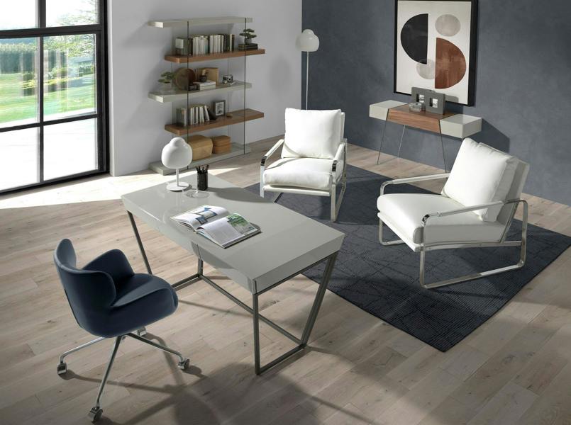 Angel Cerdá Blue eco-leather swivel office chair 4110