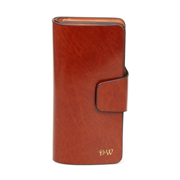 David WeJ Long Bifold Wallet with buckle - Brown