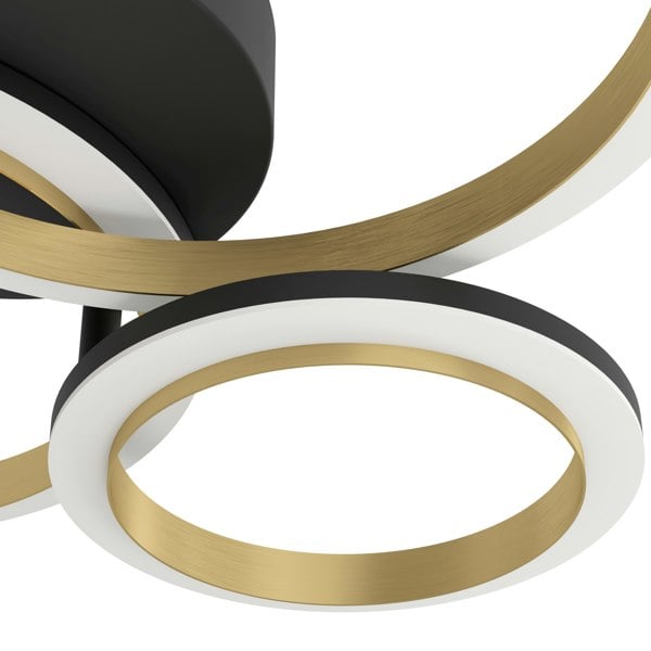 EGLO Calliera Black And Brass Steel LED Circle Modern Ceiling Light