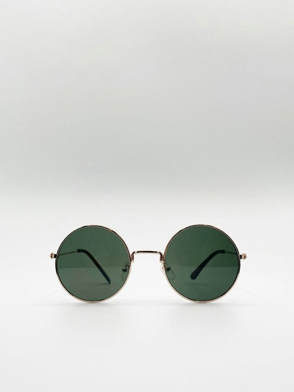 SVNX Classic Metal Frame Round Sunglasses