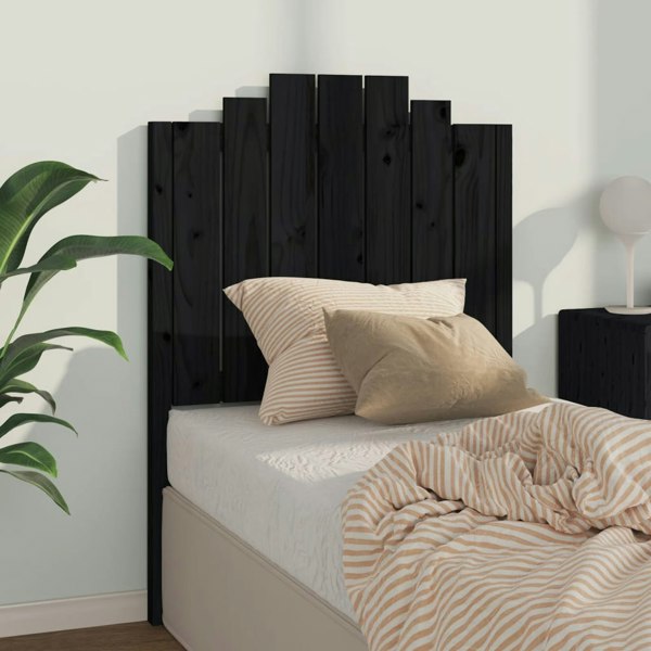 Berkfield Bed Headboard Black 81x4x110 cm Solid Wood Pine