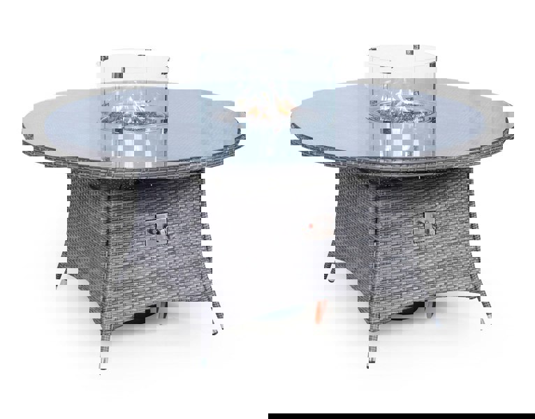 Giardino Fire Pit 8 Seater Round Rattan Dining Table