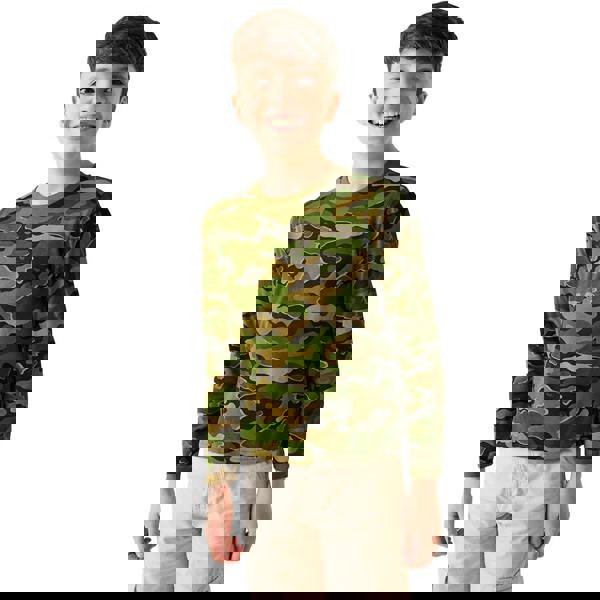 Regatta Childrens/Kids Wenbie III Camo Long-Sleeved T-Shirt - Nephrite Green