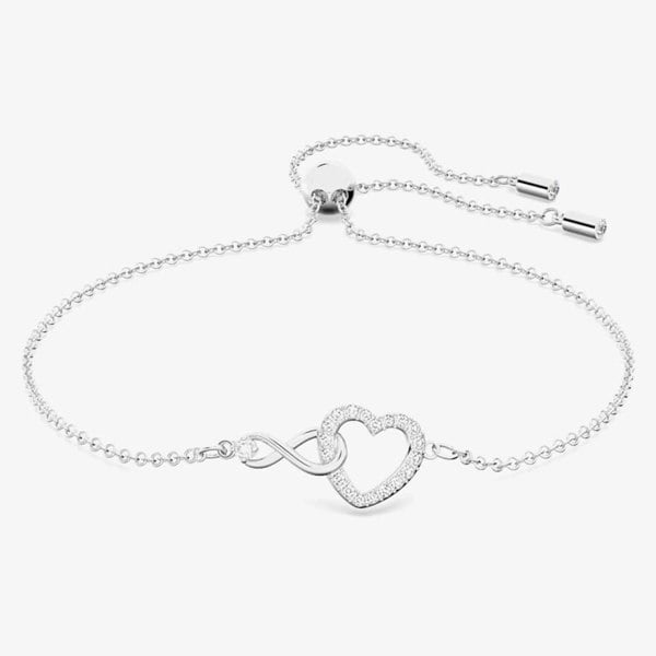 Swarovski Infinity Heart White Crystal Toggle Bracelet  5524421 M
