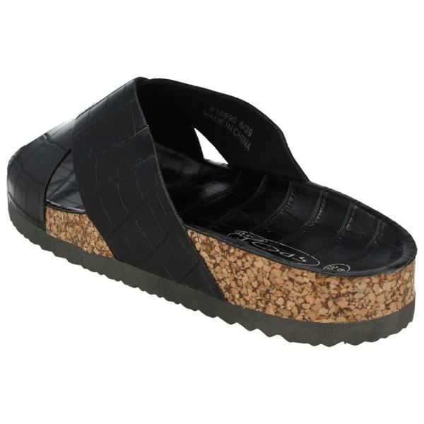 Spot On Ladies Spot On Open Toe Slip On Mule