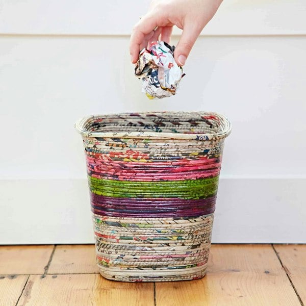 Paper High Recycled Newspaper Waste Paper Basket