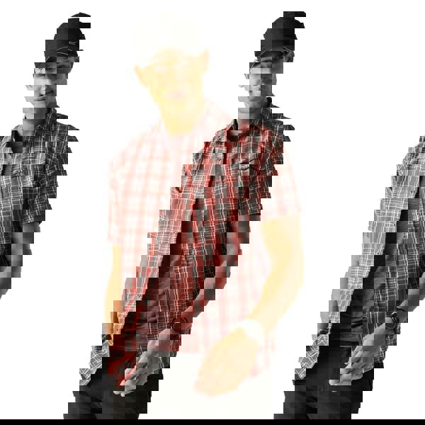 Regatta Mens Mindano Multi Check Short-Sleeved Shirt - Dark Storm - 