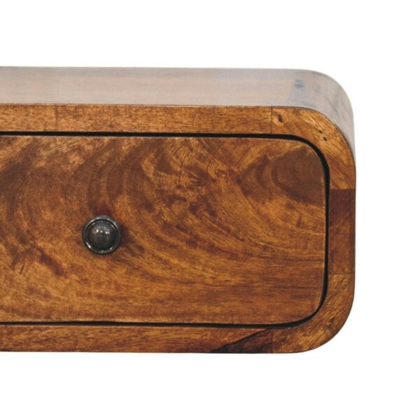 Wyld Haus Vicenza Mini Mango Wood Wall-Mounted Bedside Table with Drawer