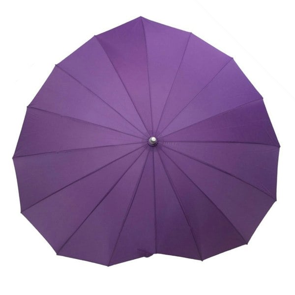 Purple Heart Shaped Ladies Umbrella Top Canopy