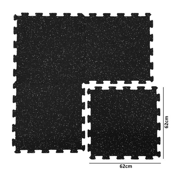 Nicoman Interlocking Rubber Topped Anti Vibration Foam Mats - 62cm x 62cm - 14mm Thick