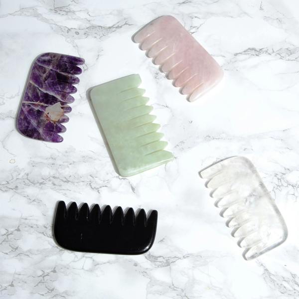 White Lotus Beauty Genuine Crystal Comb Chemical Free Jade