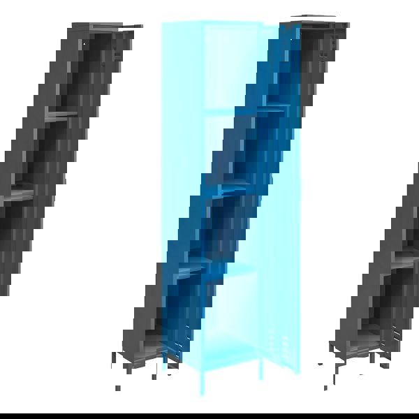 Dorel Home Cache Single Metal Locker with Storage Blue