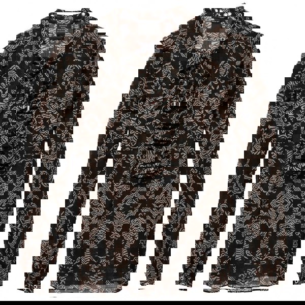 Maison Scotch Sheer Printed lace Up Eyelet Details Womens Top