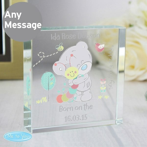 Personalised Memento Company Personalised Tiny Tatty Teddy Cuddle Bug Crystal Token
