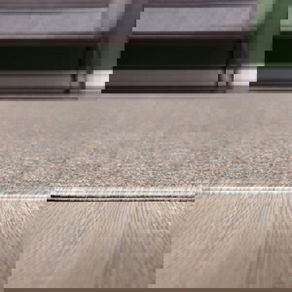 Beige Low Pile Area Rug Plain Design non-shedding