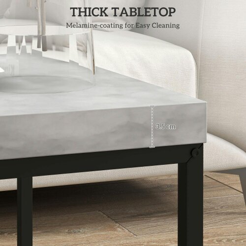 Wyld Haus Keco Wooden Grey Set Of 2 Nesting Coffee Tables With Thick Tabletops