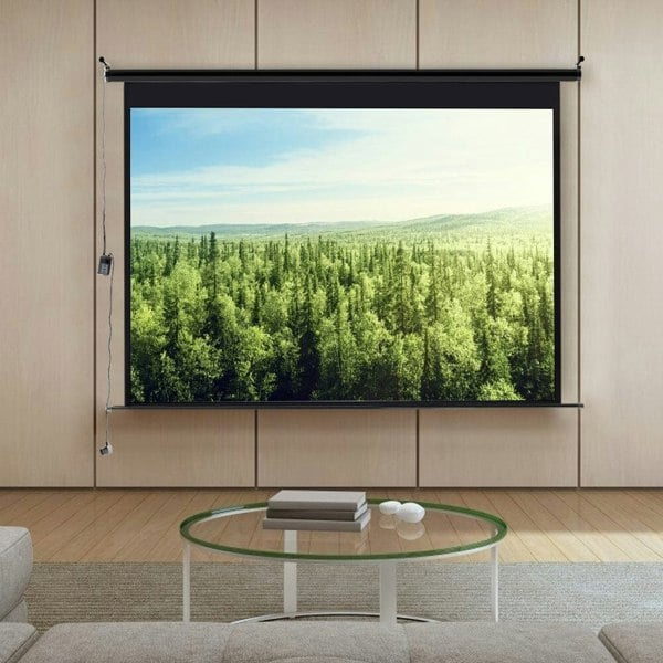 Motorized Electric Projector Screen with Remote Control Projector Screens Living and Home