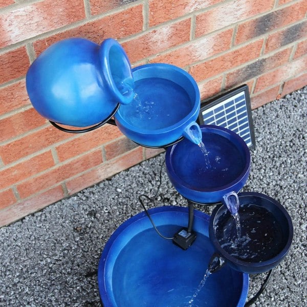 Monstershop Blue 4 Tier Spilling Bowls Water Feature