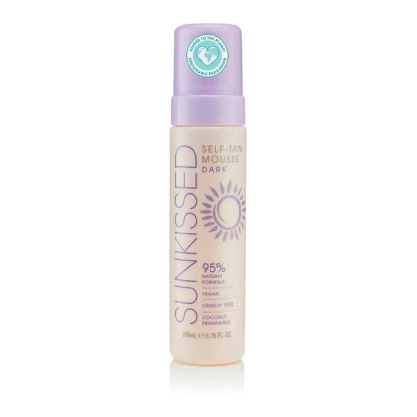 Sunkissed Self Tan Mousse Dark 200ml 95% Natural