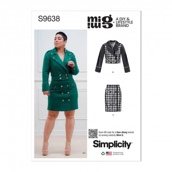 Simplicity Sewing Pattern 9638, Jackets, Suits, Skirts for Women, H5 (6-8-10-12-14) - Intermediate