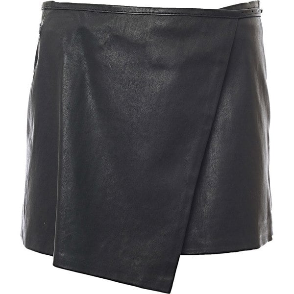 Diesel Womens Kesselle Leather Skirt in Black