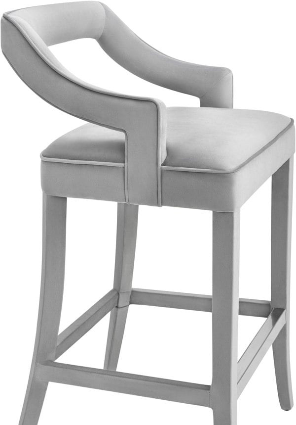 Furniture Edit Tiffany Grey Velvet Counter Bar Stool