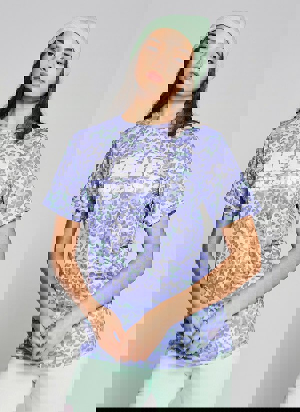 Beat Girlz Club Fresh Leopard T-Shirt - Mint/Lilac