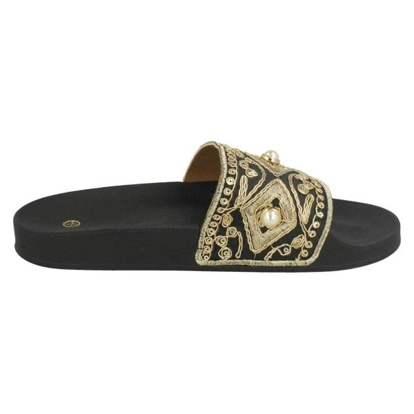 Spot On Ladies Spot On Beaded Slider Mules