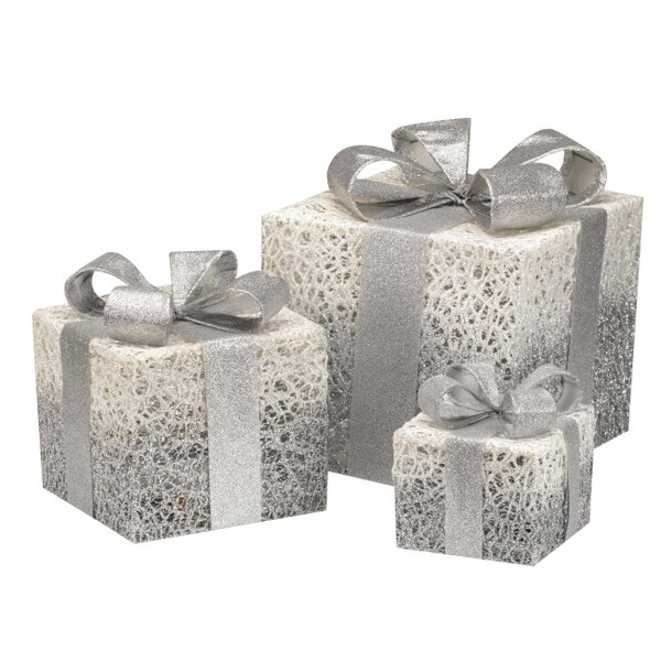 Scotts of Stow Silver Sparkly Faux Gift Boxes Set of 3