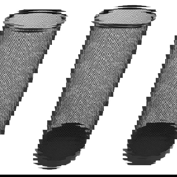 KAV Metal Mesh Wastebasket Paper Bin - Round Trash Lightweight Circular Rubbish Can for Kitchen, Bathroom, Bedroom, Office - Size 27x23.5x23.5 cm