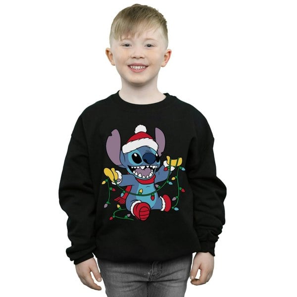 Disney Boys Lilo And Stitch Christmas Lights Sweatshirt - Black