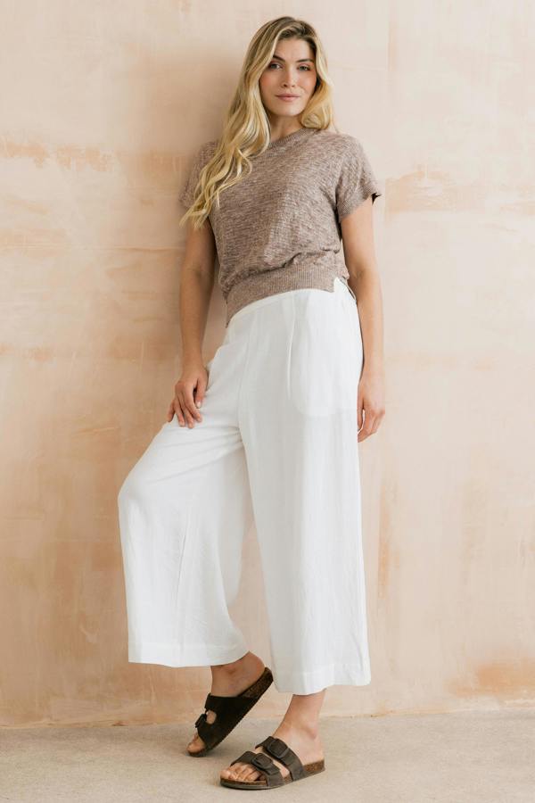 Lily & Me Lola Pointelle Knit Top Mocha