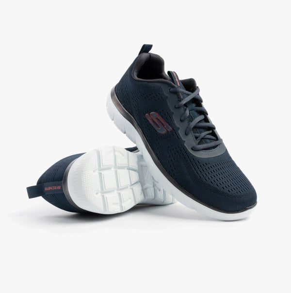 Skechers SUMMITS - TORRE Mens Trainers Navy/Red