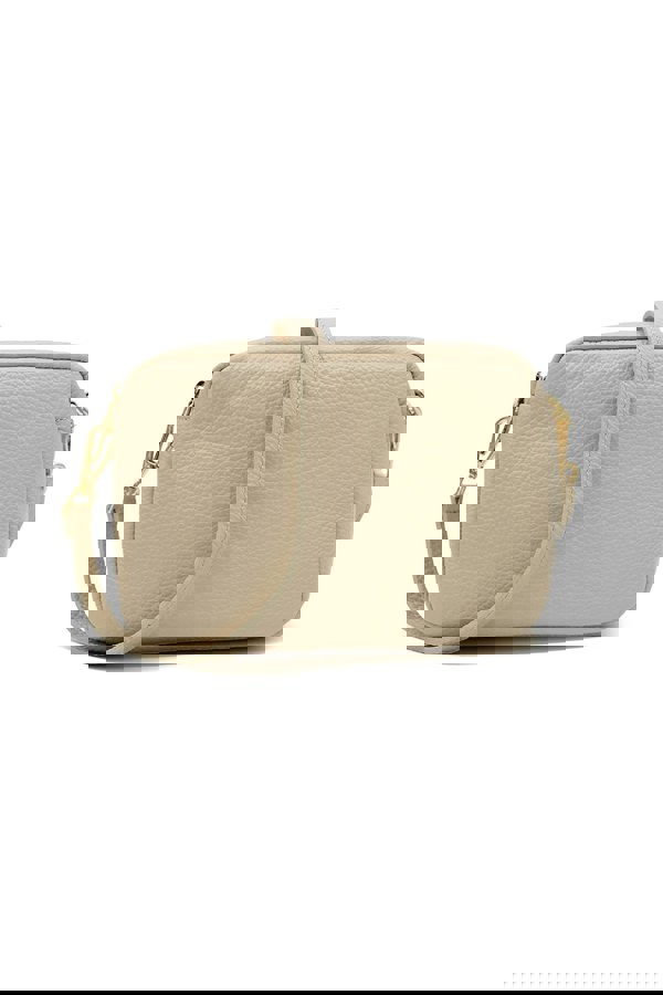 Kitise Italian Genuine Leather Crossbody Bag with Double Zipper Compartments