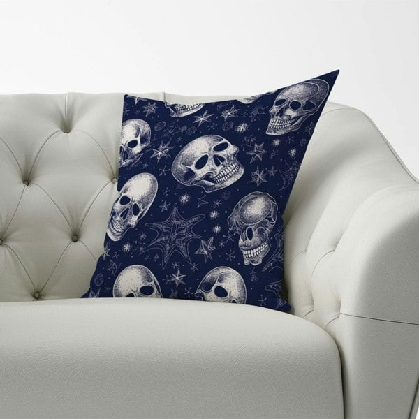 Warren Reed Evening Skulls And Stars Cushions